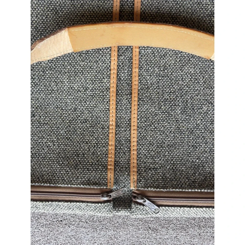 Hartmann Tan Tweed Garment Bag⭐️W/ Leather Trim and Shoulder Strap for Travel⭐️